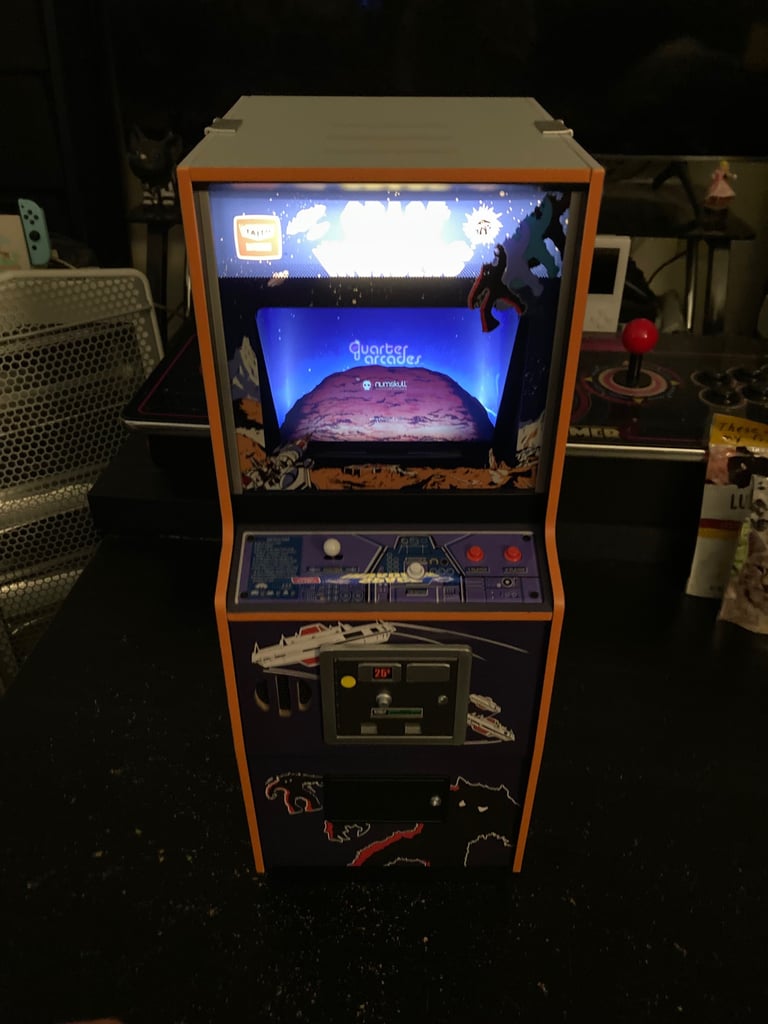 Numskull Space Invaders Quarter Arcade Powered On