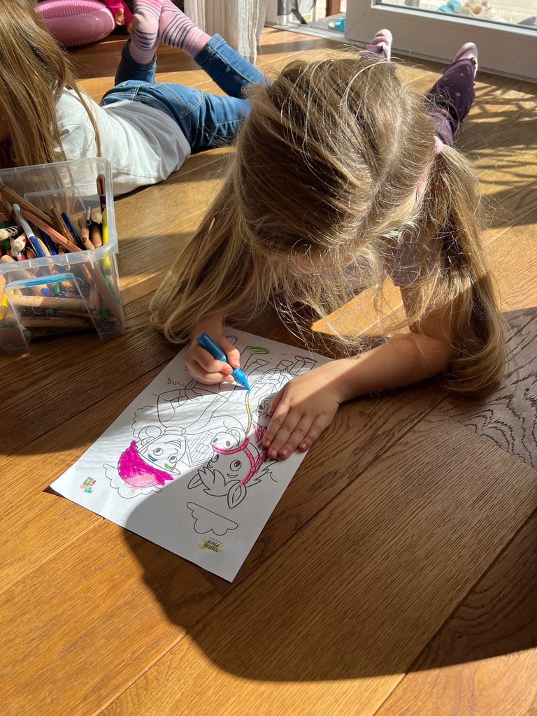 Kind mal Ponytante-Ausmalbild aus