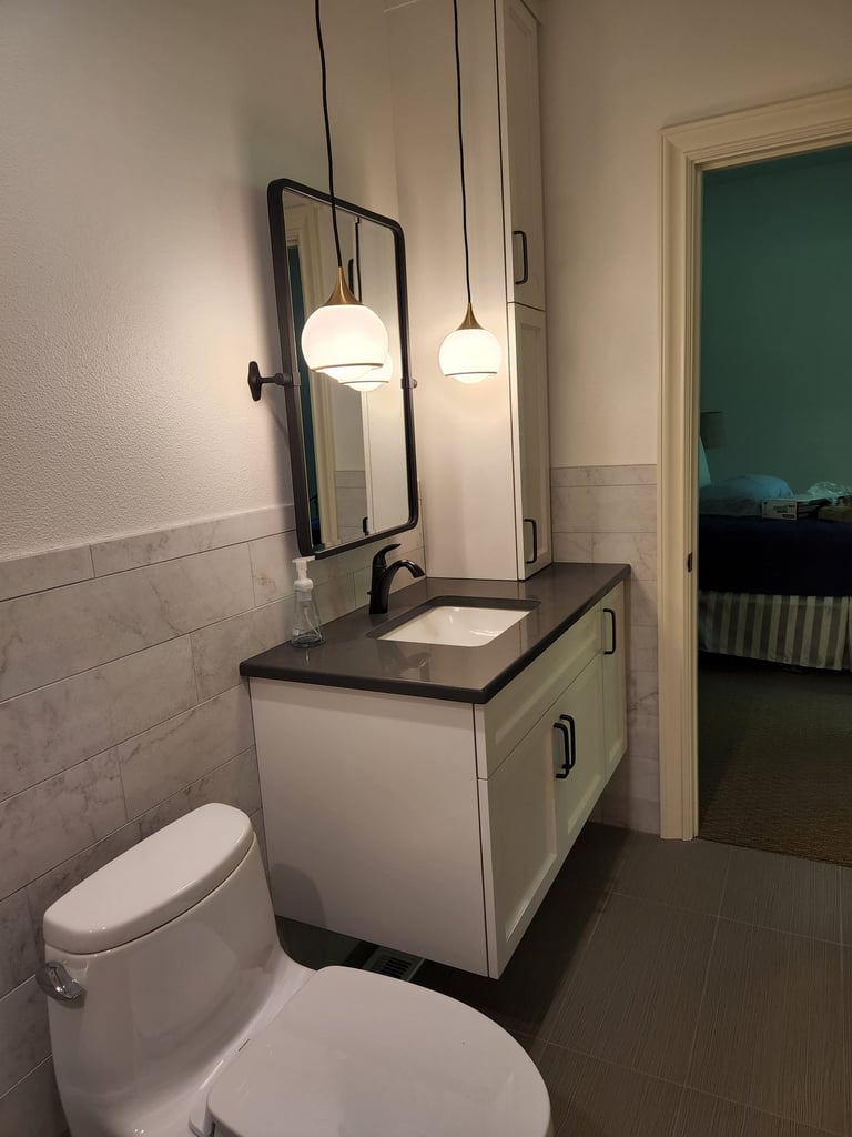 floating vanity with undermount sink