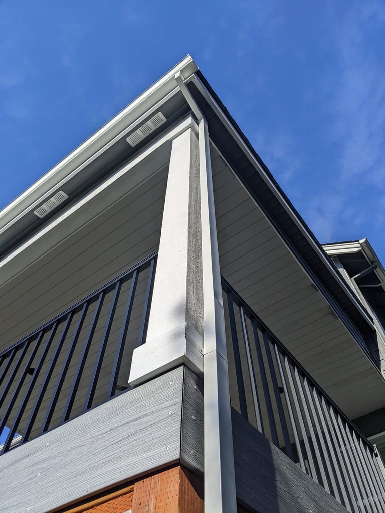 Composite Trex decking with covered porch