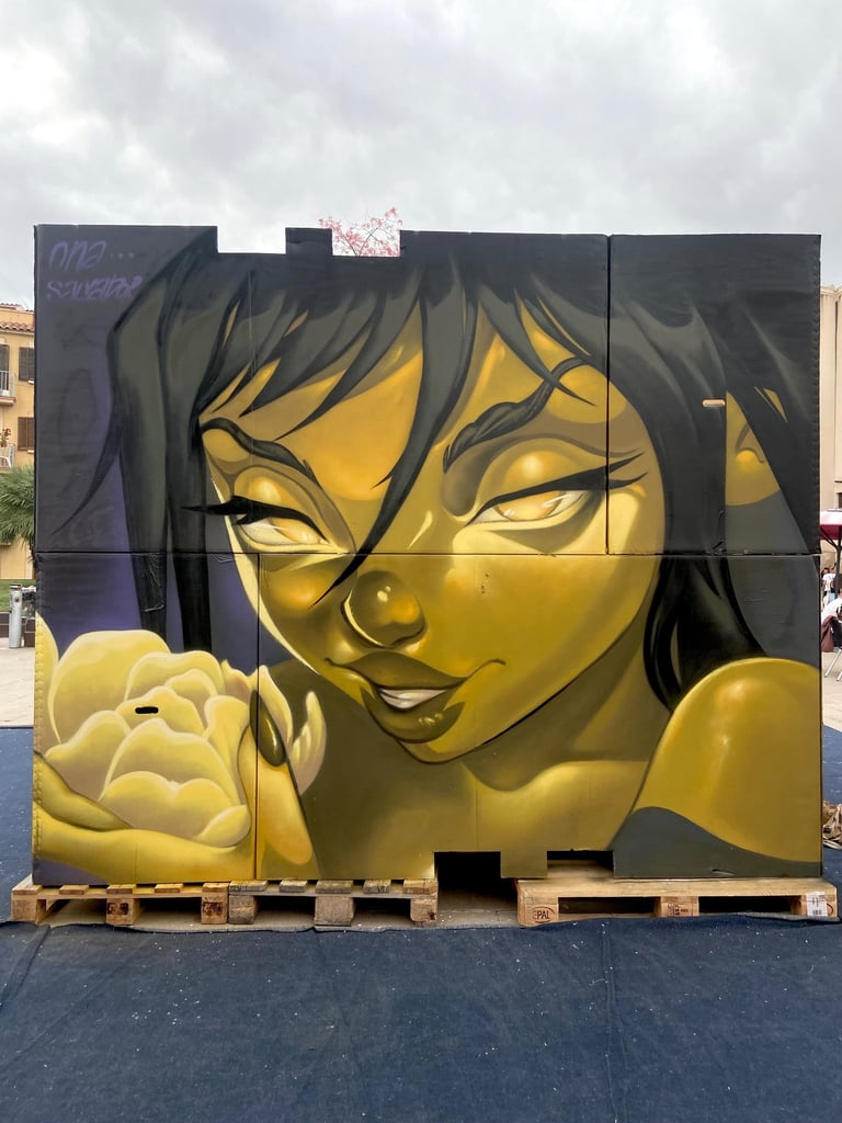 Live Painting mural por Ona Salvador. Pintura en vivo.