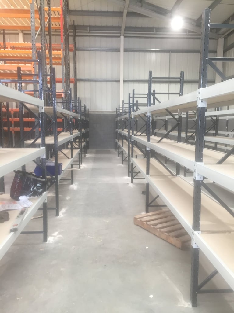 Shelving in Warehouse with chipboard