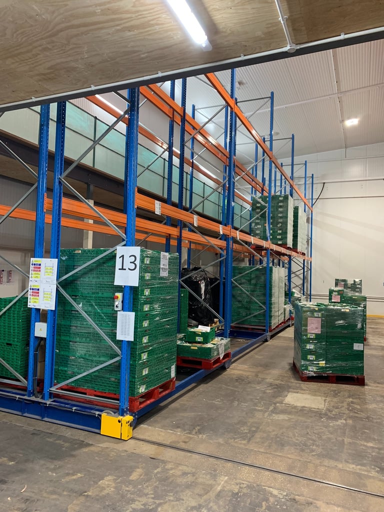 Mobile Pallet Racking in Cold Store Warehouse