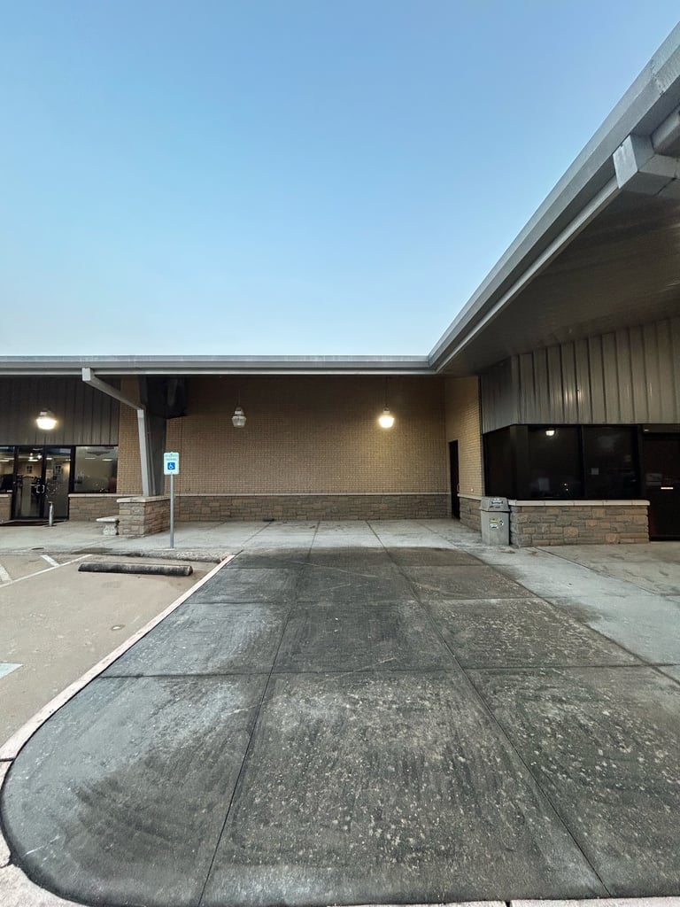 Store Entrance before pressure washing