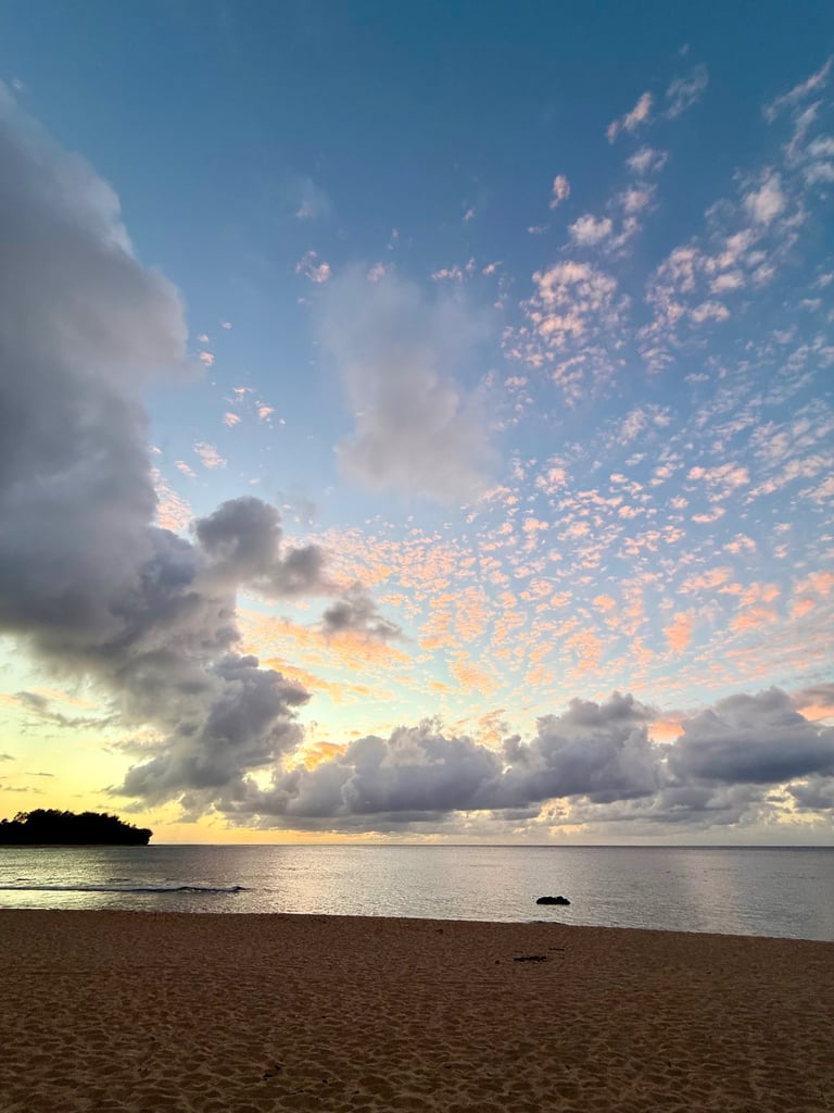 haena beach park best sunset in kauai