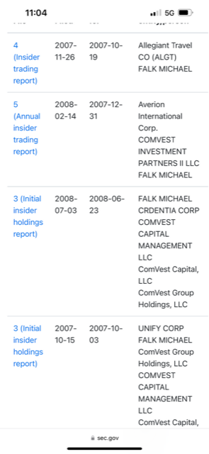Michael Falk will do insider Trading with Unify and Johnathan Human