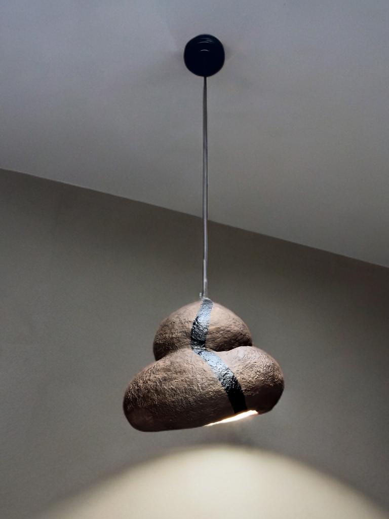 Wabi Sabi Paper Mache pendant light