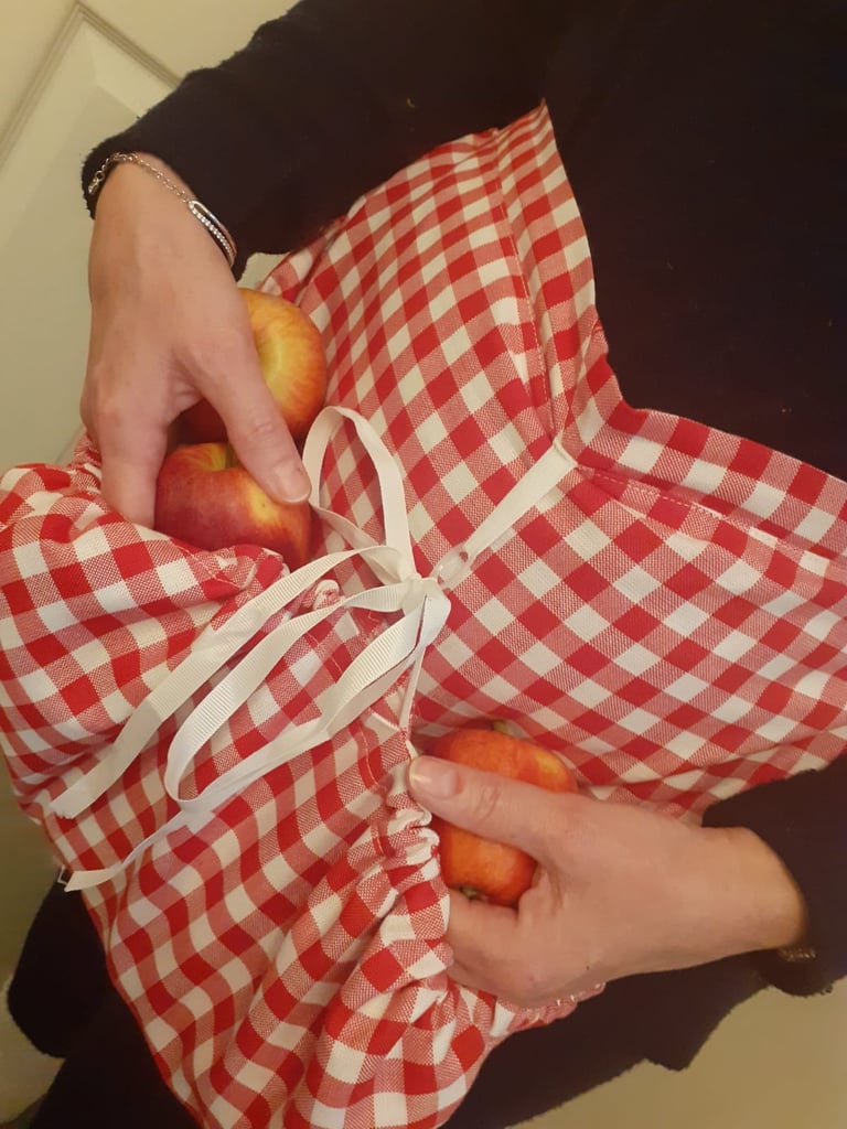 Red check apron