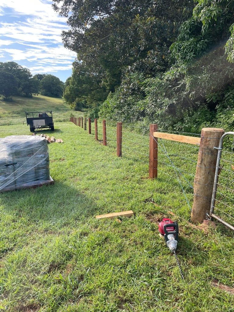 Newly built fence by  BC Rural Contracting