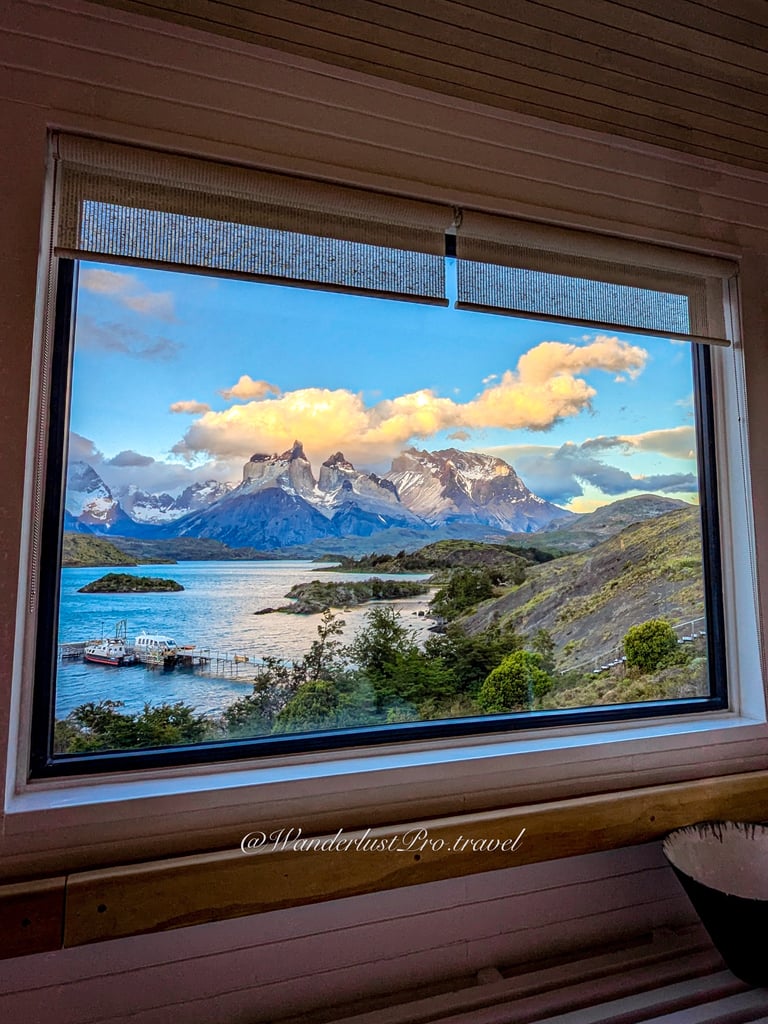 Explora Patagonia hotel view from guest relaxation area