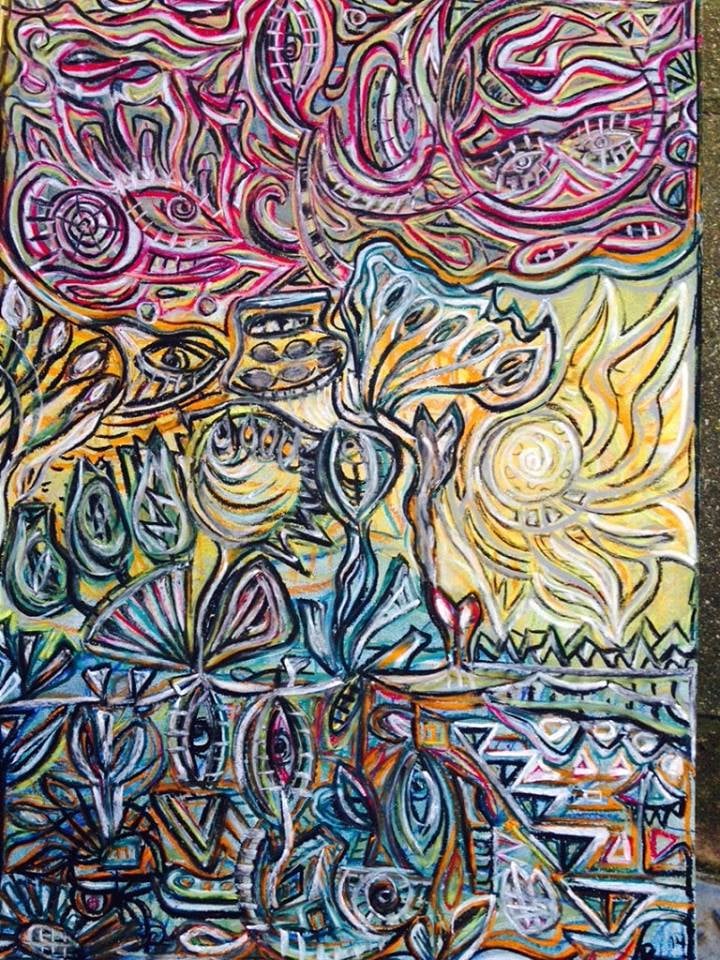 'Sun Ladder' A pastel drawing by Kristina Lee - Size: 60 x 41cm  drawn in2014