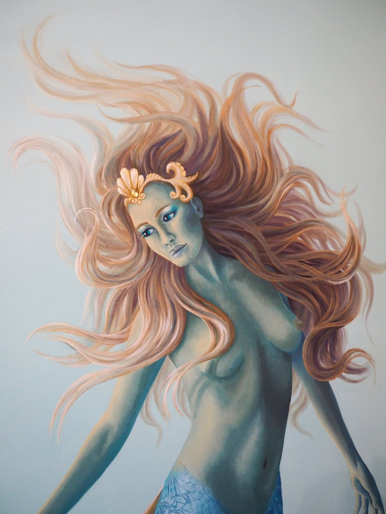 beautiful mermaid painting