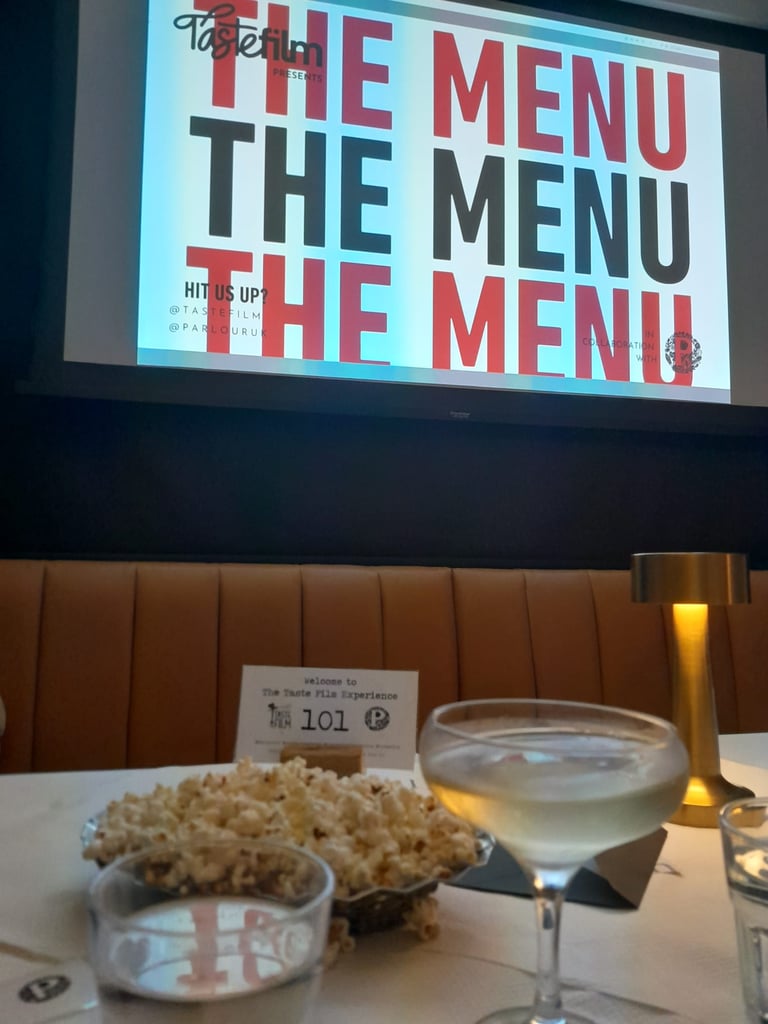 Watching The Menu at a restaurant cinema