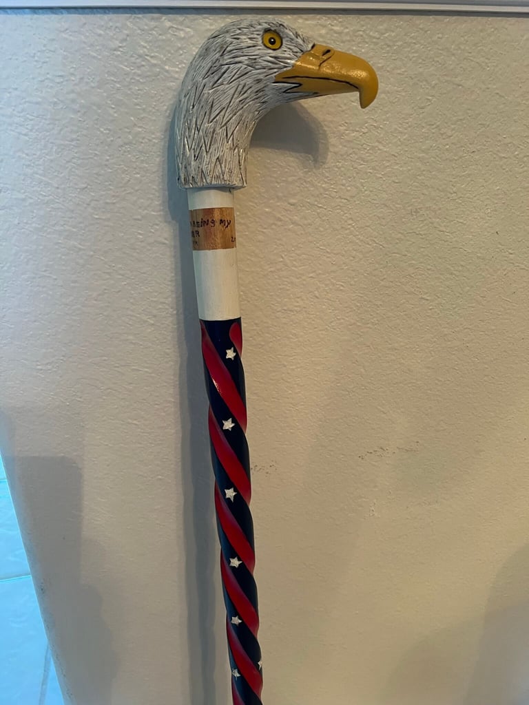 Hand Carved Eagle cane