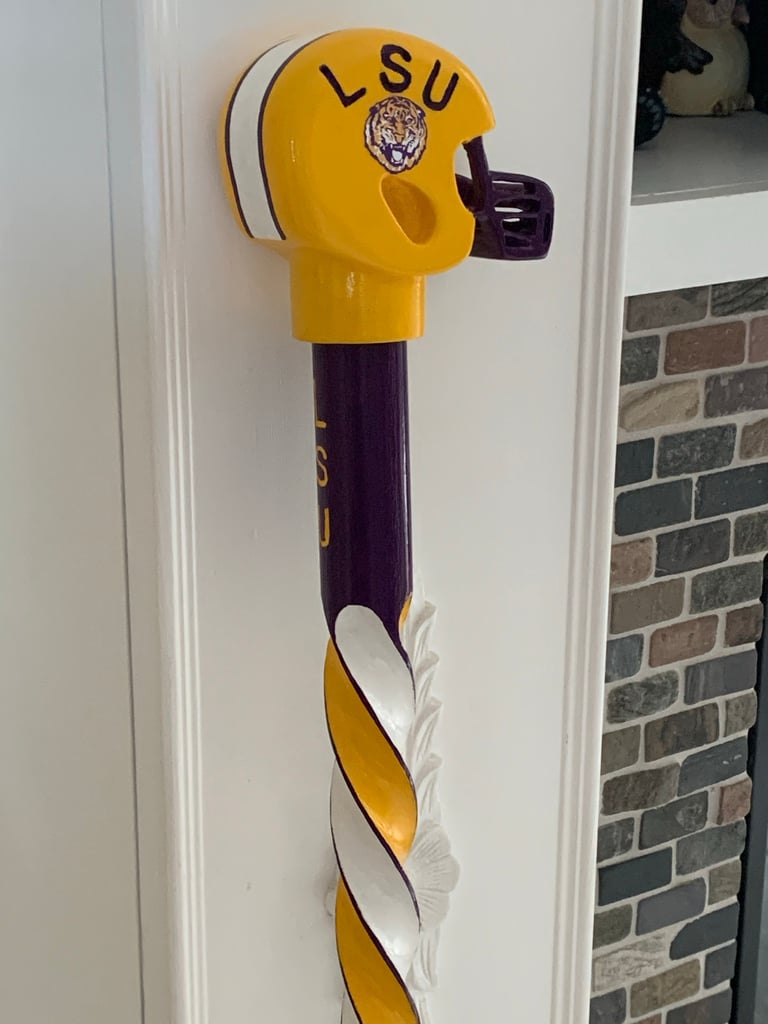 Carved LSU Football Cane