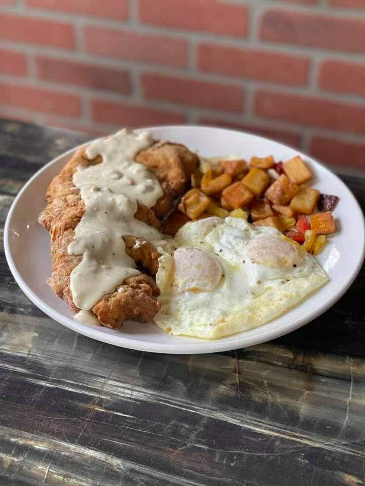 Nannas Place Chicken Fried Steak with Eggs and Potatoes
