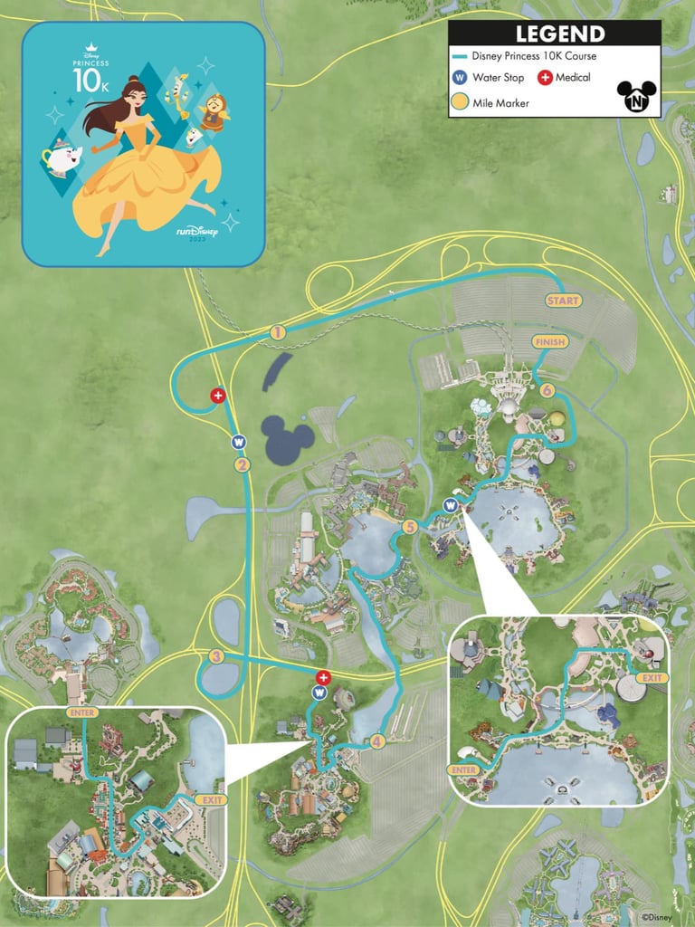 2023 runDisney Princess Half Marathon Enchanted 10K Course Map