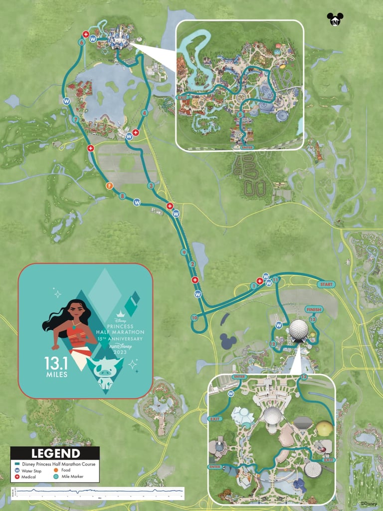2023 runDisney Princess Half Marathon Course Map