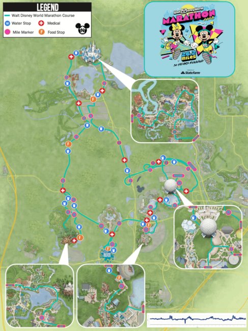 2023 runDisney Walt Disney World Marathon Weekend Marathon Course Map