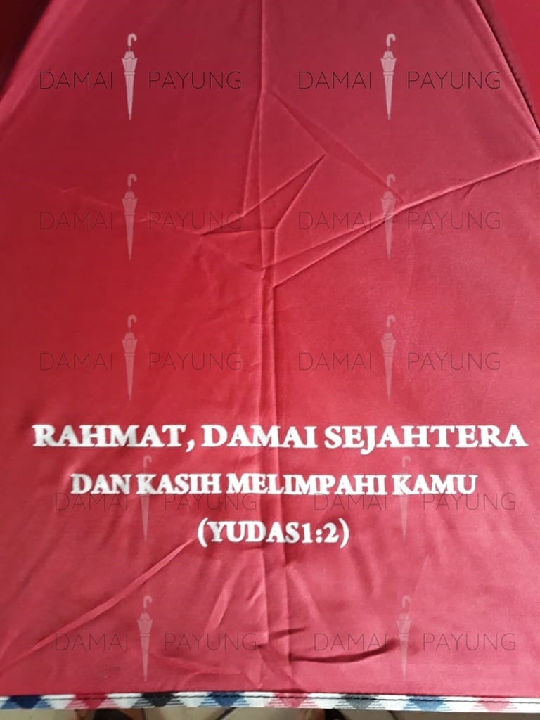 Payung promosi polos golf merah silver HKBP