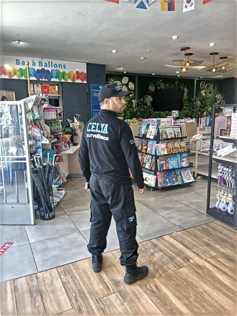 Agent de gardiennage professionnel effectuant une ronde de surveillance quotidienne.