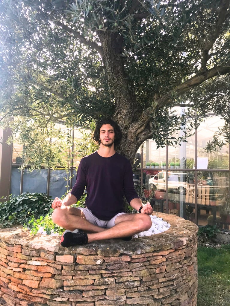 Meditating under a tree