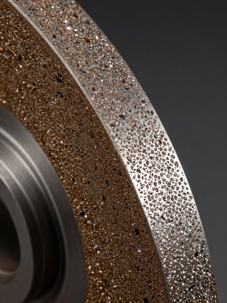 Metal bond diamond wheel for high-stock-removal grinding of glass and stone