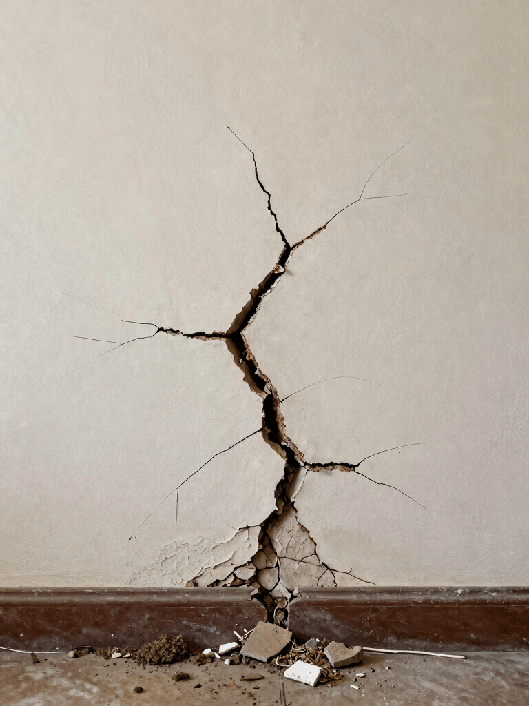 Tight close-up frame of a brick wall surface under diffuse north-facing daylight, dense white salt efflorescence blooming from mortar joints in the lower third, dark moisture staining visible above, sharp material texture filling the full frame with no staged elements