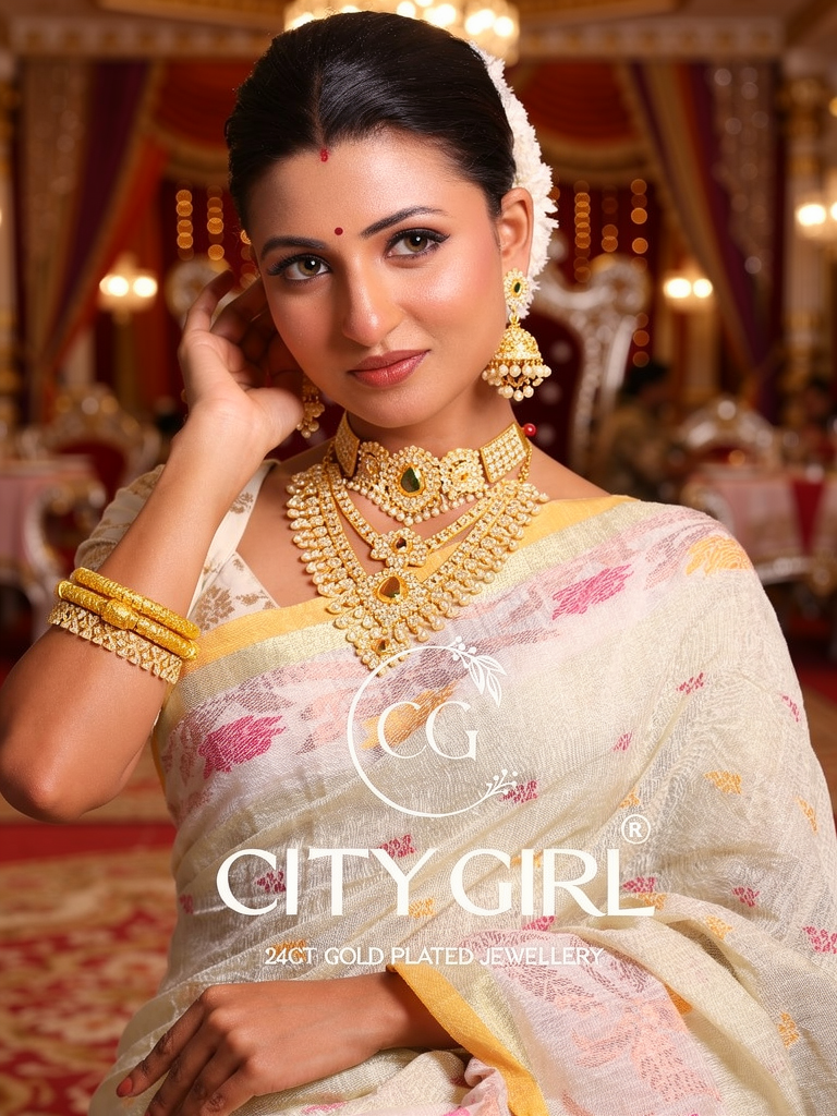 18K gold-plated Kundan necklace Indian bridal collection—handcrafted bridal wear City Girl Jewellery