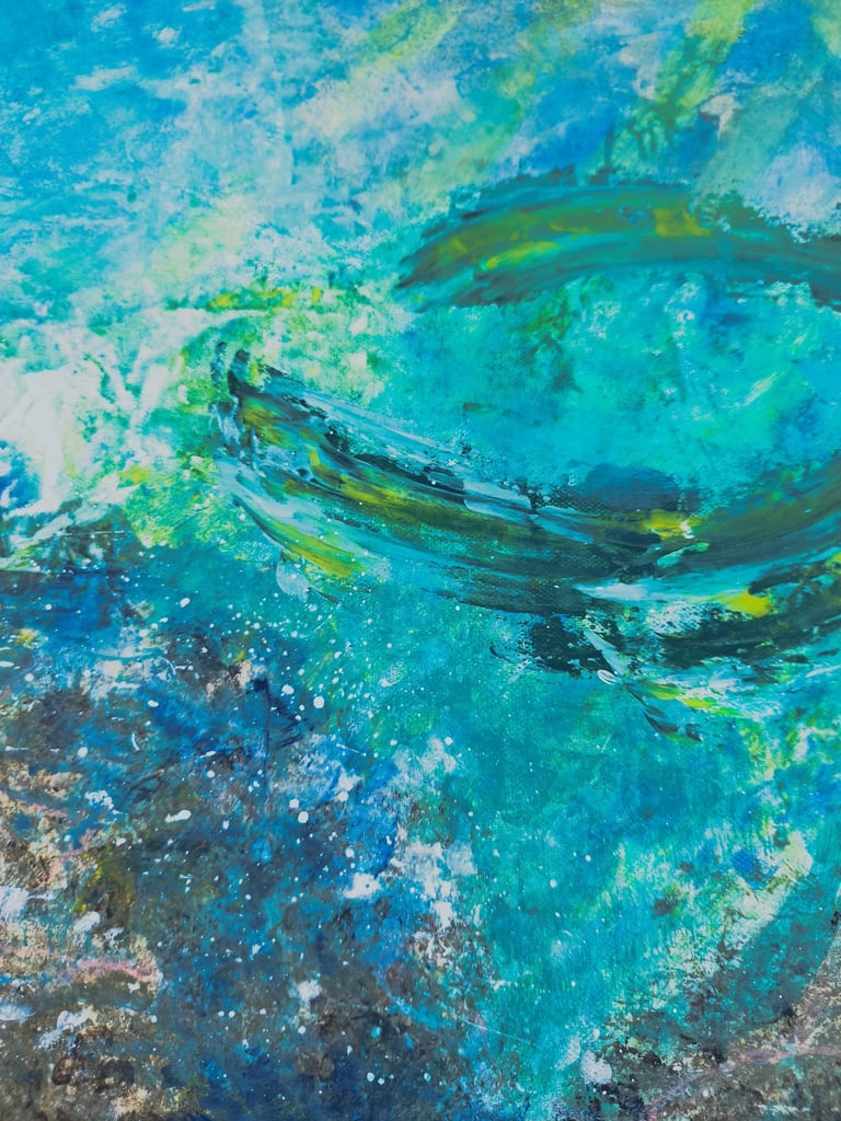 The Ocean is the Planet's Support System, 40 x 40 cm, acrylic on canvas, £130