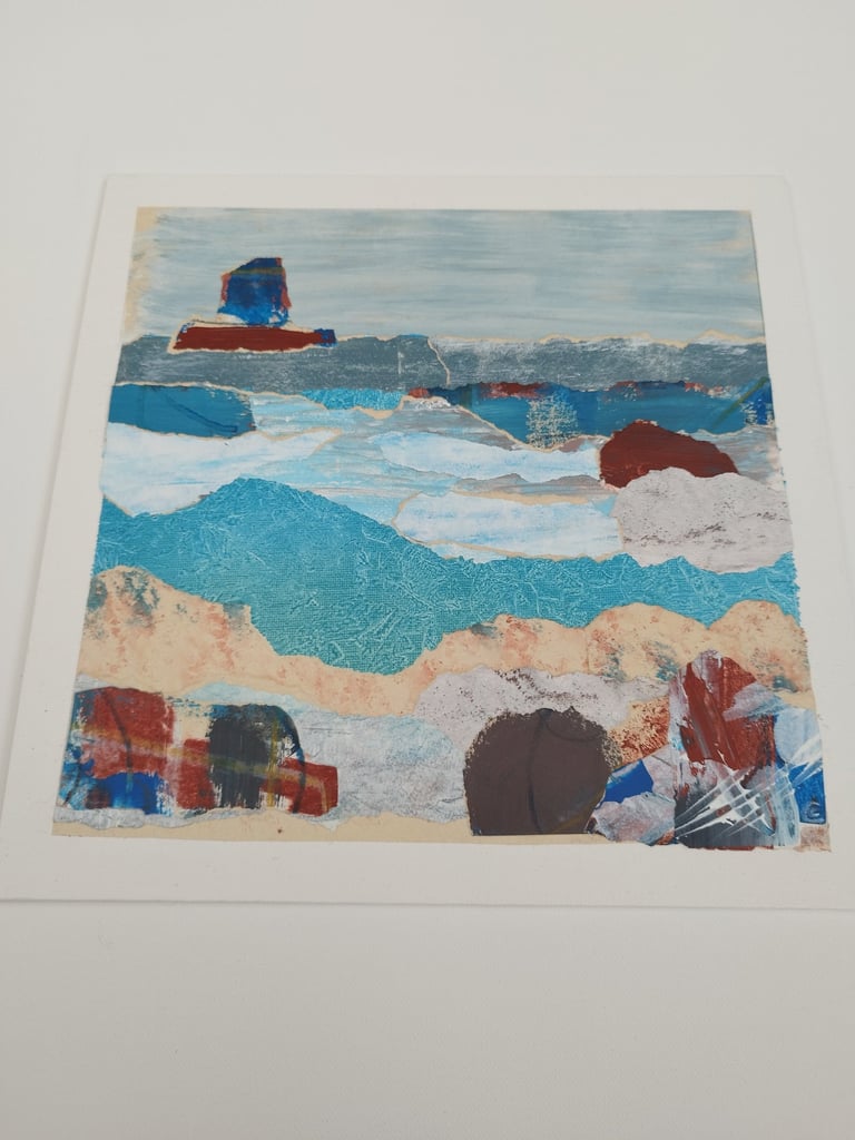 Sail away With Me, 30 x 30 cm, collage using acrylic on paper, £75