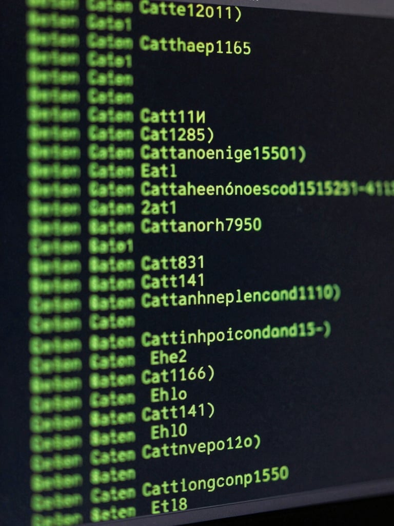 Extreme close-up of a monitor screen showing a terminal payment confirmation line — green text on near-black background, a single transaction hash and timestamp visible, flat studio lighting, no reflections, no human faces, framed tight to the screen surface