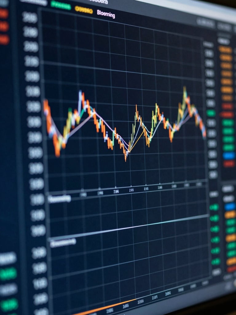 Macro-focused UI crop of a real-time order flow heatmap, low-emission dark blue screen glow, precise technical grid lines, no people, professional Bloomberg terminal style.