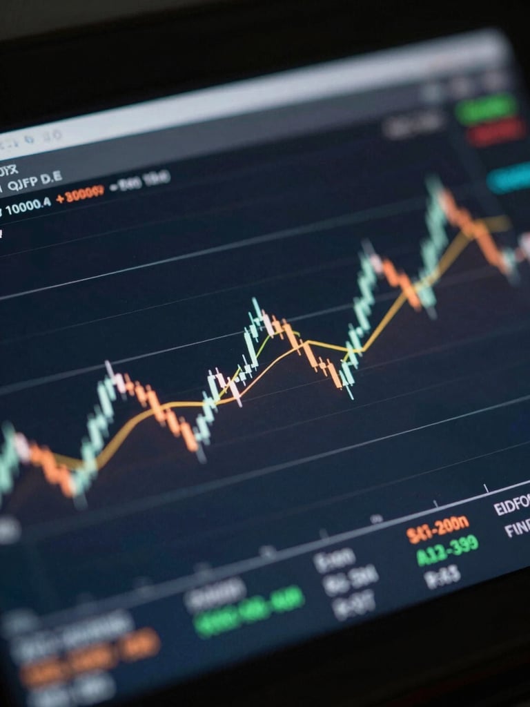 Macro crop of a real-time analytics terminal, extreme close-up on a sharp financial growth line, low-key dramatic side-lighting, screen-glow reflections on dark glass.