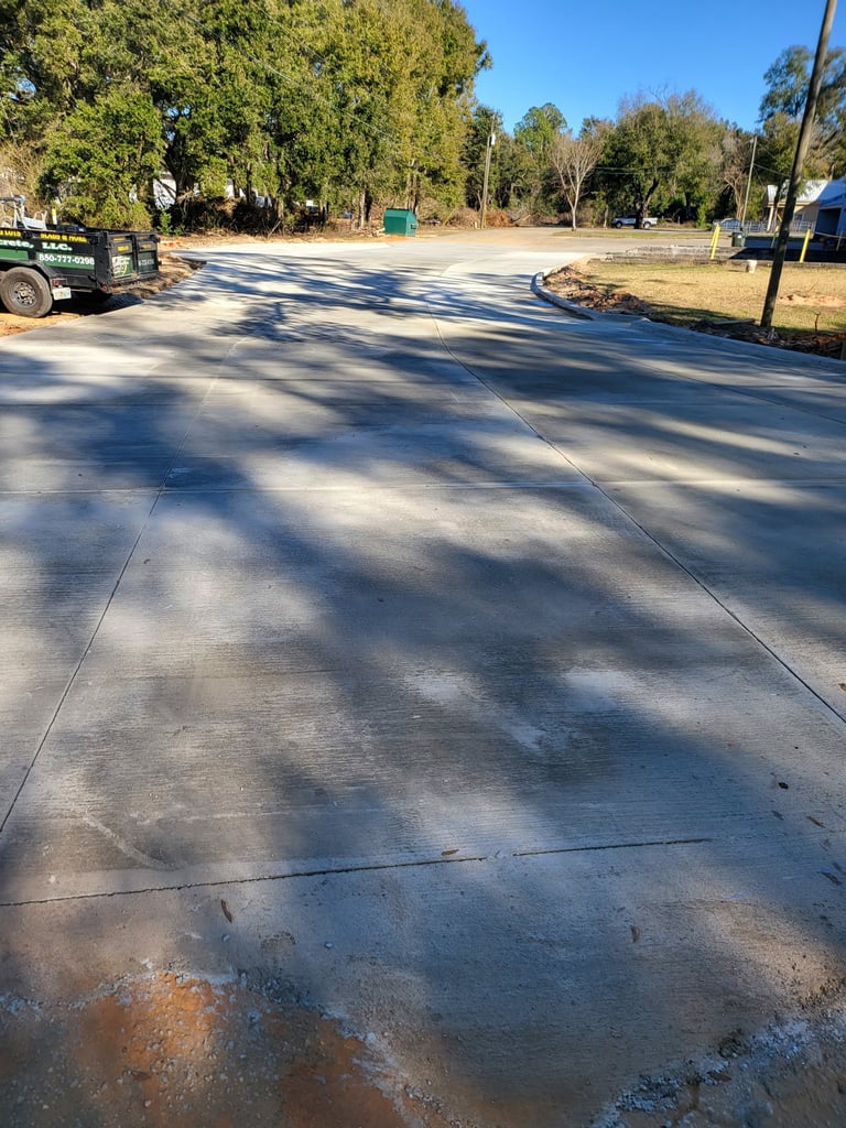 Commercial concrete parking lot installation in Pensacola FL