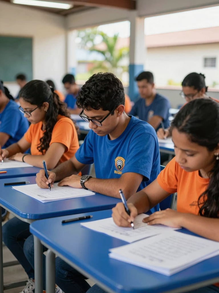 Authentic classroom setting in Parauapebas, adult students engaged in a technical drawing workshop, natural daylight, professional educational environment, sharp focus, 35mm