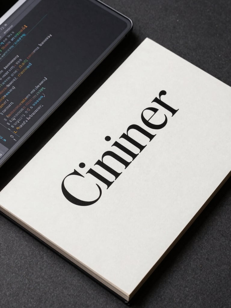 Orthogonal flat-lay screenshot of clean CSS grid code next to a minimalist typography layout, sharp studio lighting, high contrast, charcoal and warm-white palette.