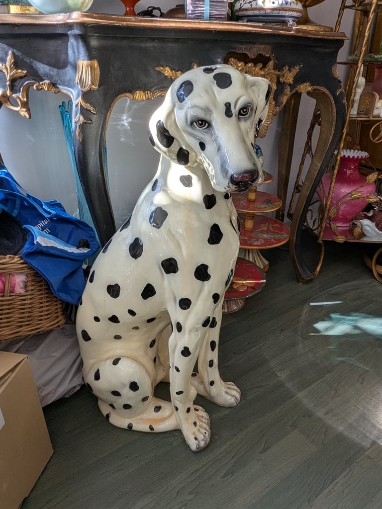 a dalmatian dog statue