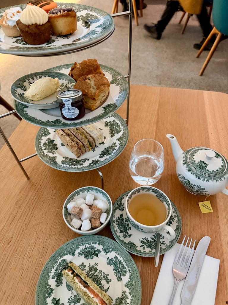 Afternoon Tea at the Great Court restaurant inside the British Museum, London, 2025