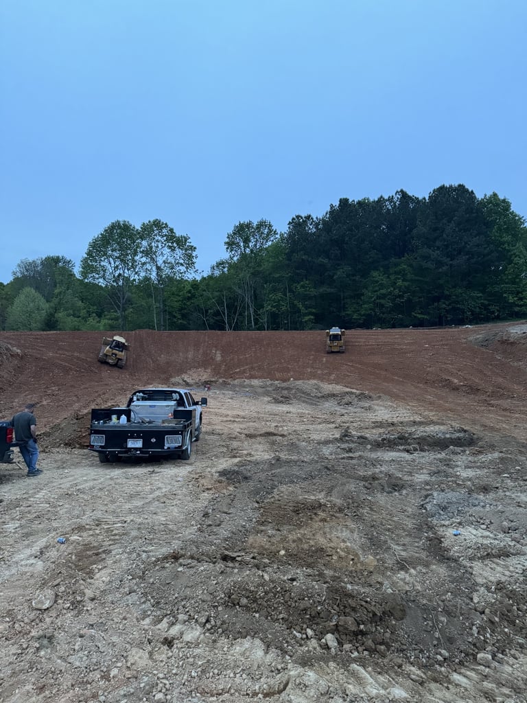 pond being dug, very large pond