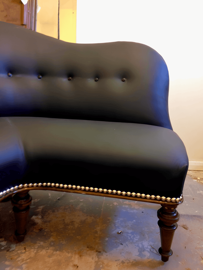 The Upholstery and Design Studio - Black Leather Sofa