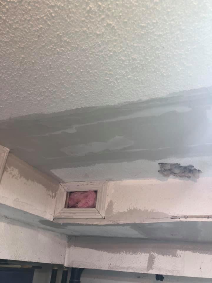 Repairing water Damaged garage ceiling