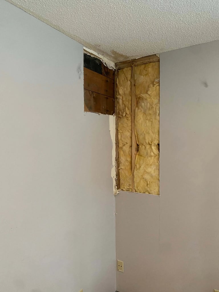 popcorn ceiling water stain