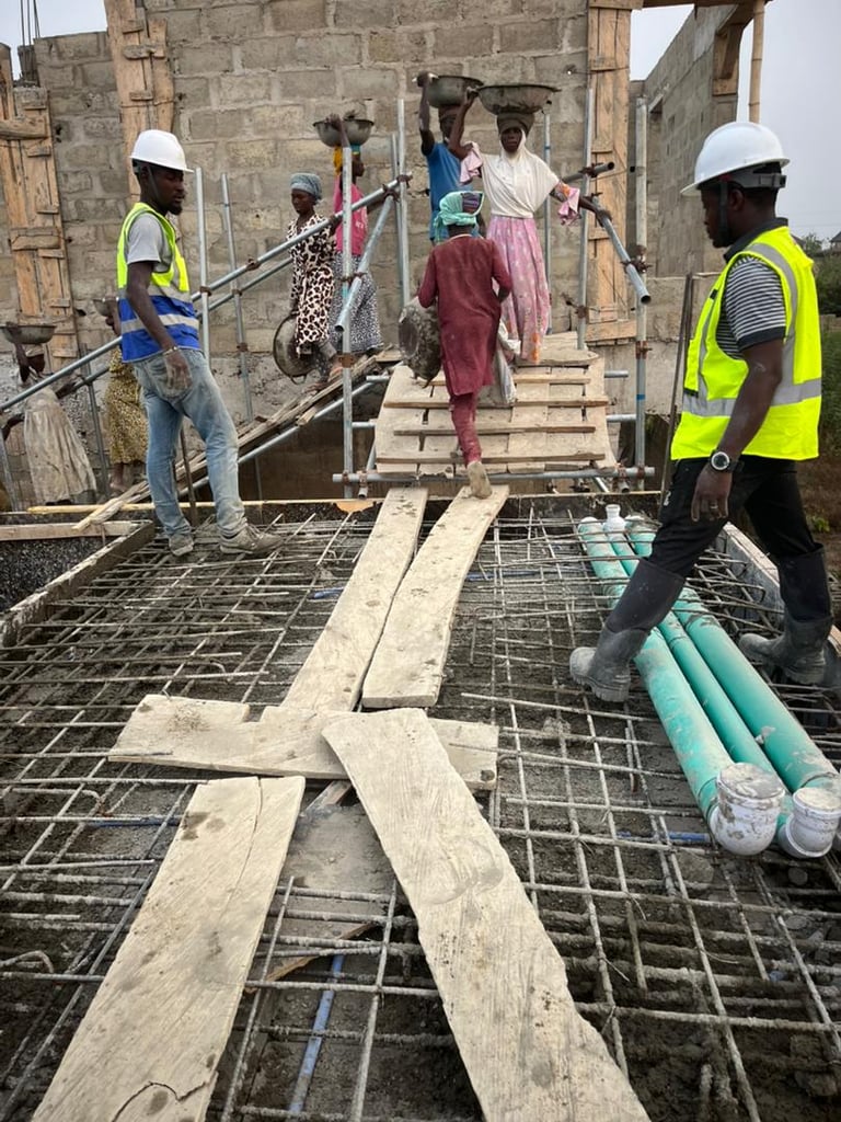 Construction workers at a project site.