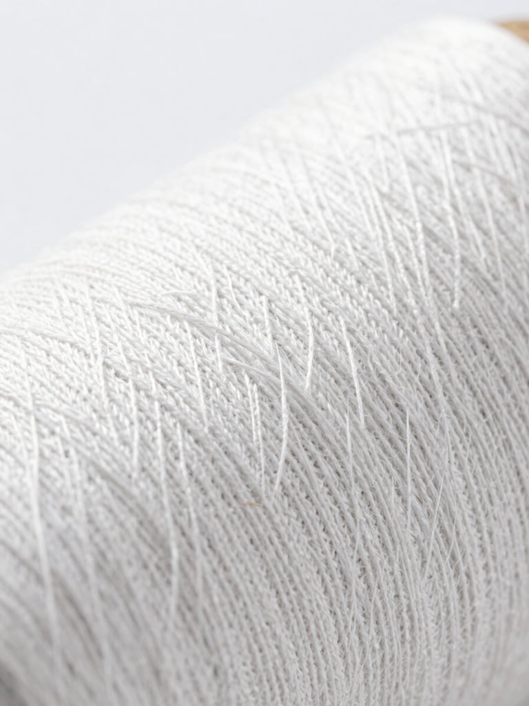 Macro photography of woven cotton textile fibers under clean bright clinical lighting, high thread count texture detail