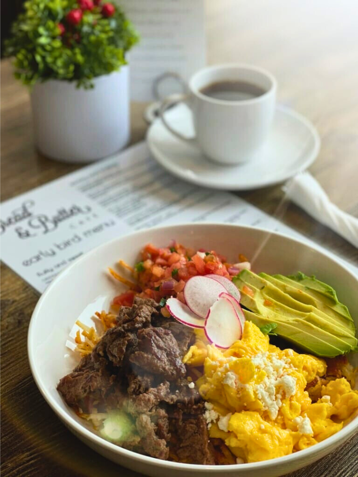 carne asada eggs avocado pico de gallo hash browns