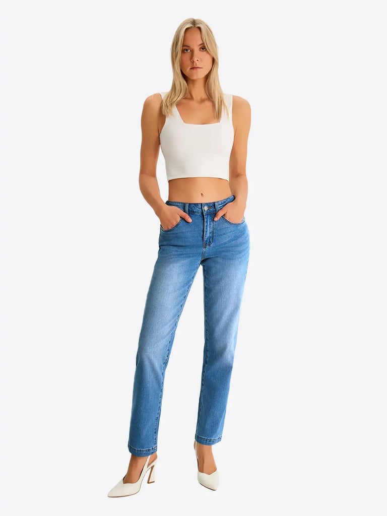 women's denim blue skinny jeans