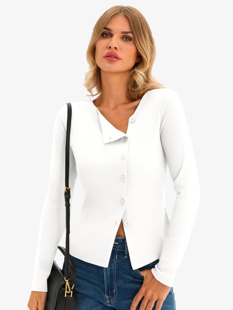 Women's White Long Sleeve Top