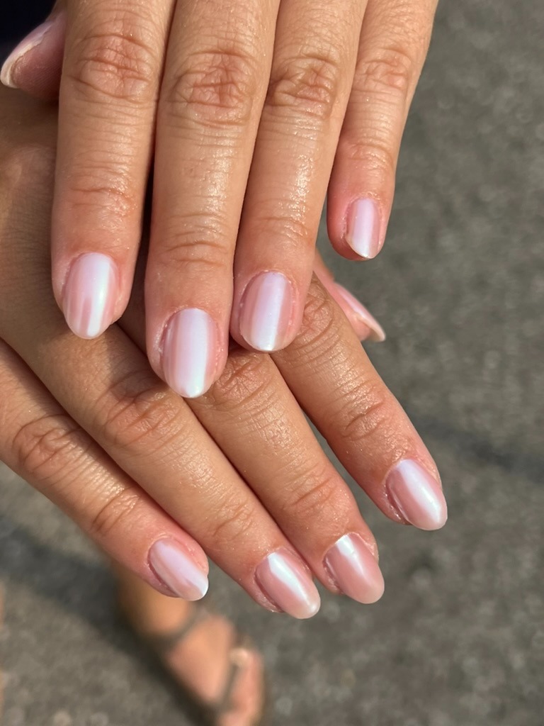 a woman's hand with a manicured manicured manicured manicured mani