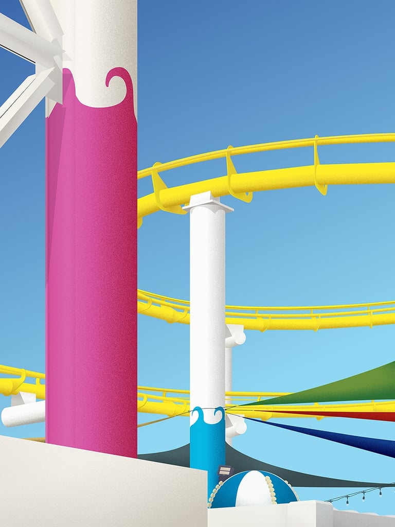 Santa Monica Pier vector art Illustration